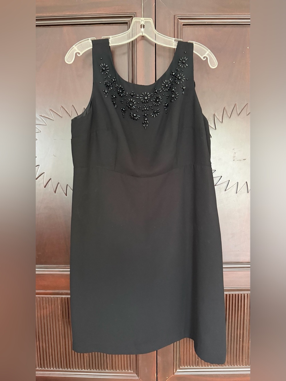 VINTAGE S.L. Fashions Black Beaded Sleeveless Mini Cocktail Party Dress Size 16P